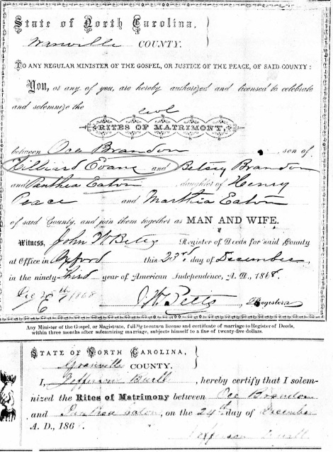The marriage record for Hayoshe 