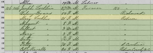 American Evans 1850 census